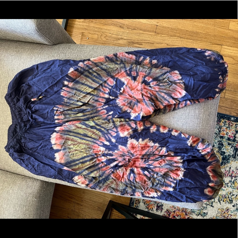 Tie dye parachute pants